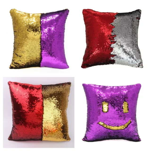 17" MAGIC MERMAID Reversible Sequin Glitter Sofa Cushion Cover & filled cushion*