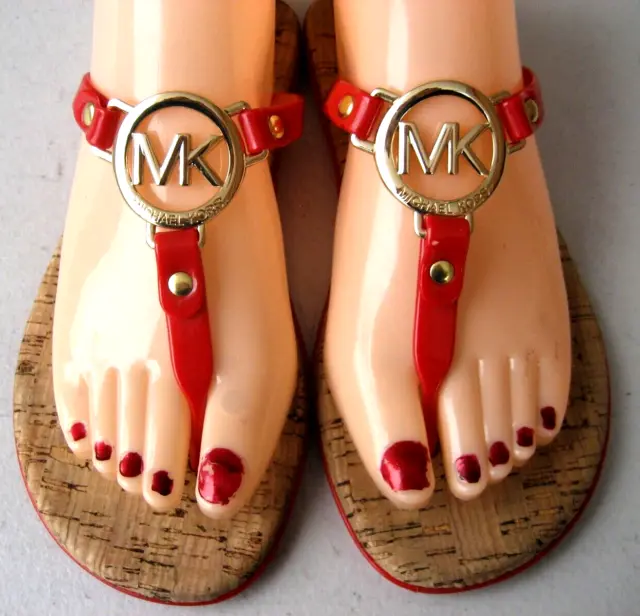 Michael Kors Sandal Red Jelly Thong Slide Flip Flop Women's Size 6