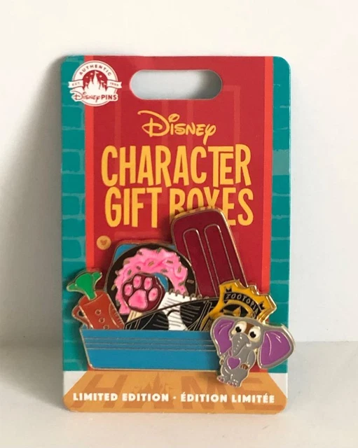 Disney Pin Zootopia and Tiny Elephant Character Gift Boxes LE 2250 on Pin 2 Set