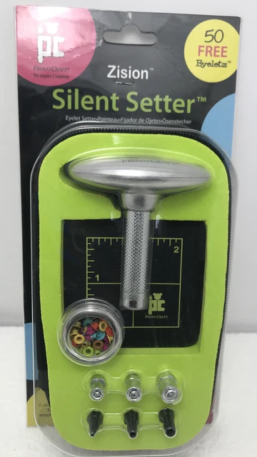 Set de 8 piezas de herramientas Setter de ojales Provo Craft Zion Zion Silencioso con 50 gratis nuevo