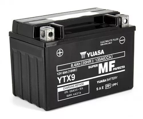 Batterie YTX9-BS SLA Gel YUASA Prête à l'emploi