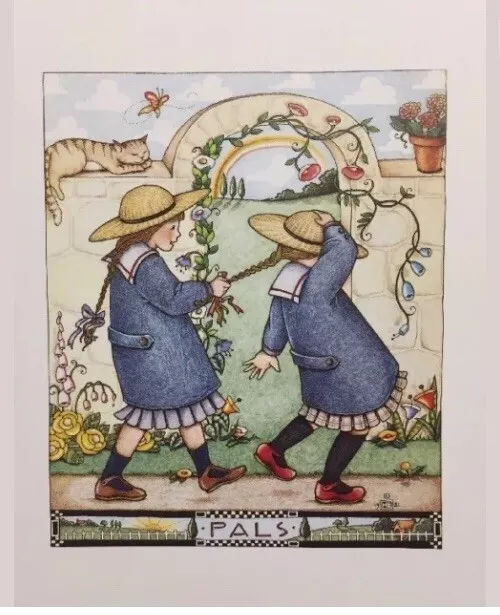 VINTAGE MARY ENGELBREIT Pals Clip Art Repurpose Calendar Page 10.00