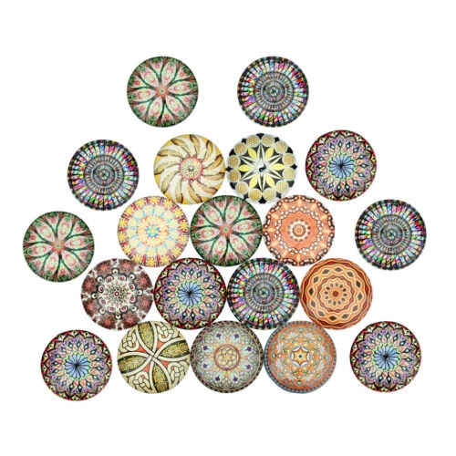 20pcs Runde handgemachte Foto Glas Blumen Cabochon Dome Cameo Anhänger
