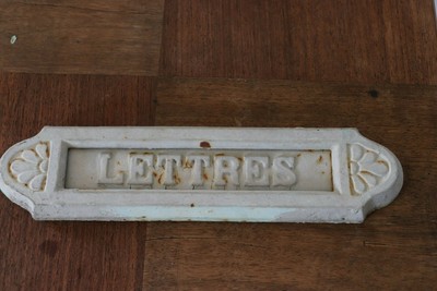Ancienne Entrée De Boite A Lettre Courrier En Fonte Lettres