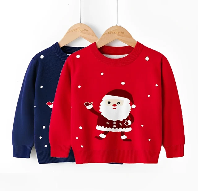 Maglione Natale Inverno Nuovo Bambini Bambini Ragazzi Ragazze Natale Inverno Lavorato a Maglia 2