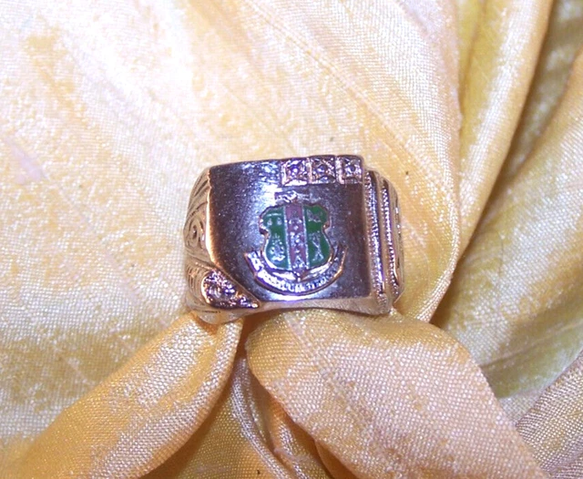 Alpha Kappa Psi Sterling Silver Square Ring - Greek Fraternity Jewelry With 1904 Engraving - View #11