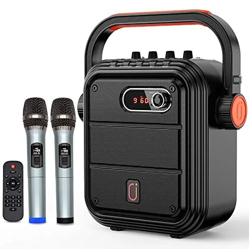 Bocina Grande Para Fiesta Con Sistema Karaoke Microfono Luces Portatil Bateria