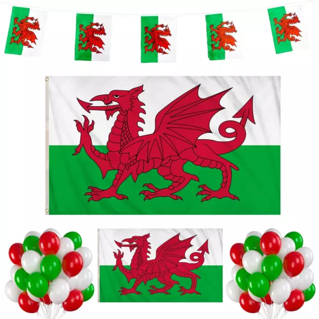 28PCS Wales Party Decoration Set Rugby Football World Cup Team Welsh Fan Support