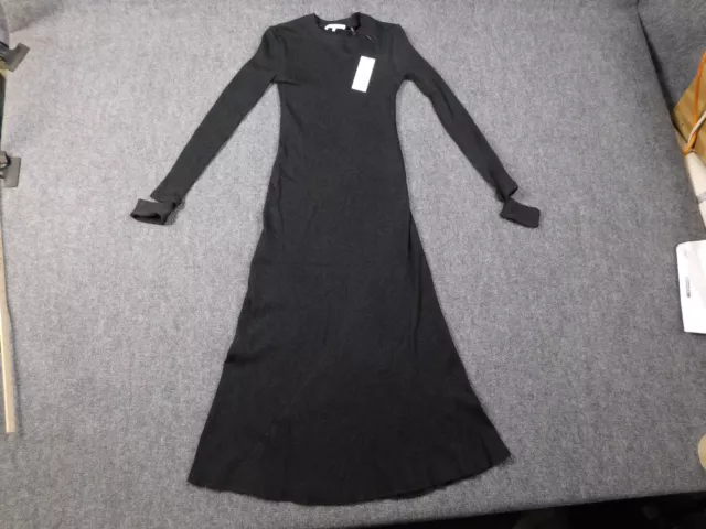 Helmut Lang Dress Womens Extra Small Black Ribbed Knit Long Sleeve Wool BlendNWT 2