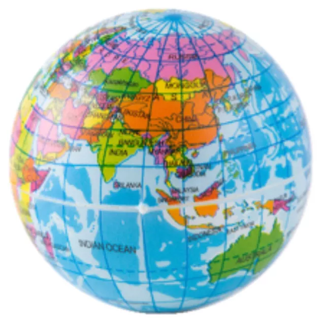 10cm Anti Stress Relief World Map Foam Ball Atlas Globe Palm Earth Ball T:_: