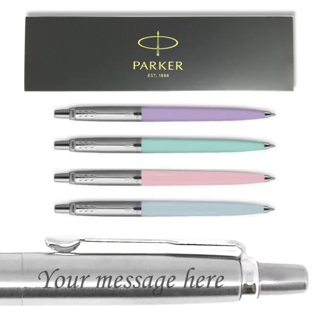 Parker Jotter Pastel Ballpoint Pen - Personalised Engraved Gift Boxed Blue Pink