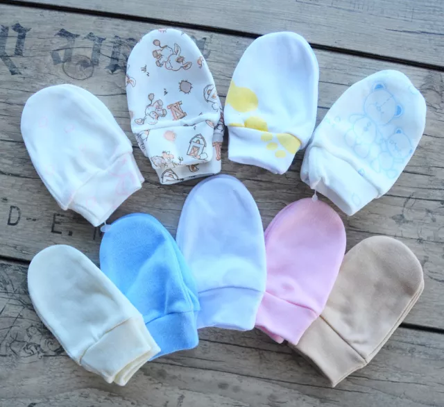 Kratzhandschuhe Fäustlinge Baby Handschuhe Fäustel Babyfäustlinge 0-4Monate Set