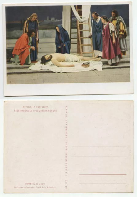 02509 - Passion Games Oberammergau 1950 - Weeping for Jesus - old postcard