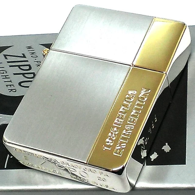 Zippo Oil Lighter 1935 Reprint Replica Extra Edition Silver Gold Japan