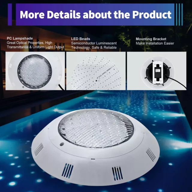 AC 12V 45W RGB Swimming LED Pool Light Underwater IP68 Waterproof Lamp ...