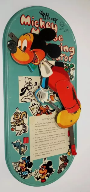 Welsotoys Brimtoy 1950s Tinplate Walt Disney Mickey Mouse Drawing Tutor Boxed