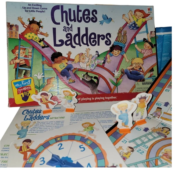 VINTAGE 1999 CHUTES AND LADDERS Board Game Ages 3 to 6 Milton Bradley