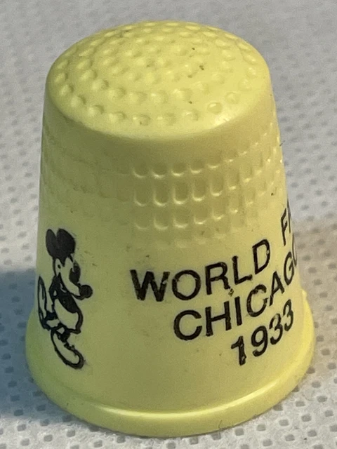 Plastic Advertising Thimble Mickey Mouse World Fair Chicago 1933 Plastic Advertising Thimble Mickey Mouse World Fair Chicago 1933