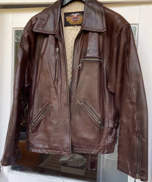 Motorrad Lederjacke Herren Größe M Harley Davidson Braun