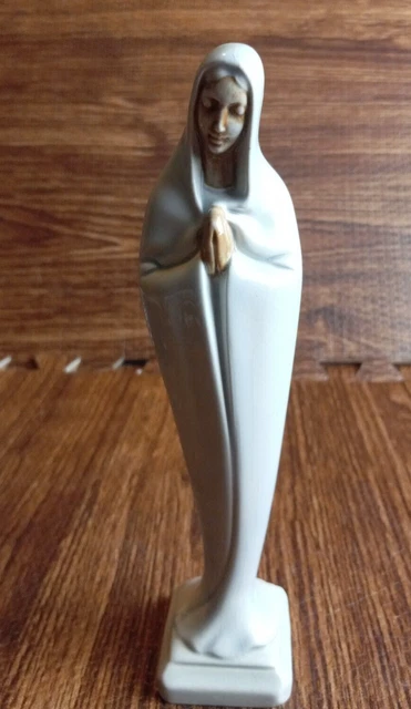 VINTAGE CERAMIC VIRGIN MARY STATUE Madonna Figurine ATLANTIC MOLD 9