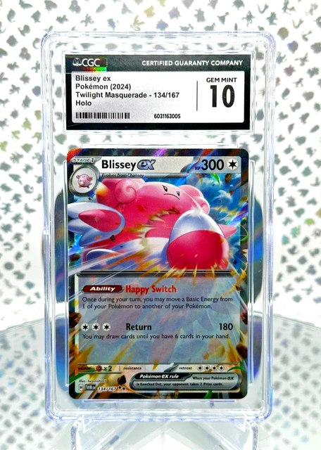 Blissey EX 134/167 Pokemon Card - Twilight Masquerade Holo Double Rare - Near Mint Condition