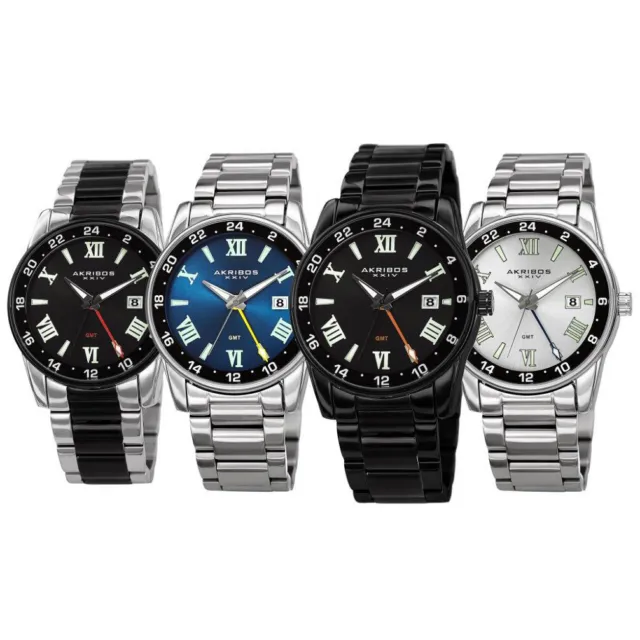 Men's Akribos XXIV AK1055 Quartz Multifunction Stainless Steel Bracelet Watch