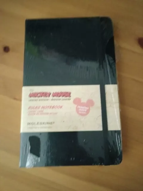 Moleskine Disney Mickey Mouse Limited Edition Notebook Ruled Pocket Black NEW