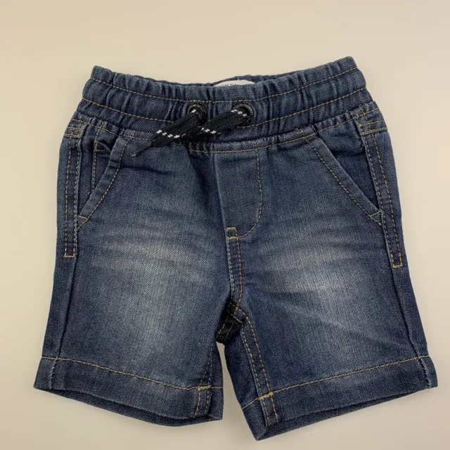 Boys size 000, Pumpkin Patch, blue denim shorts, elasticated, EUC
