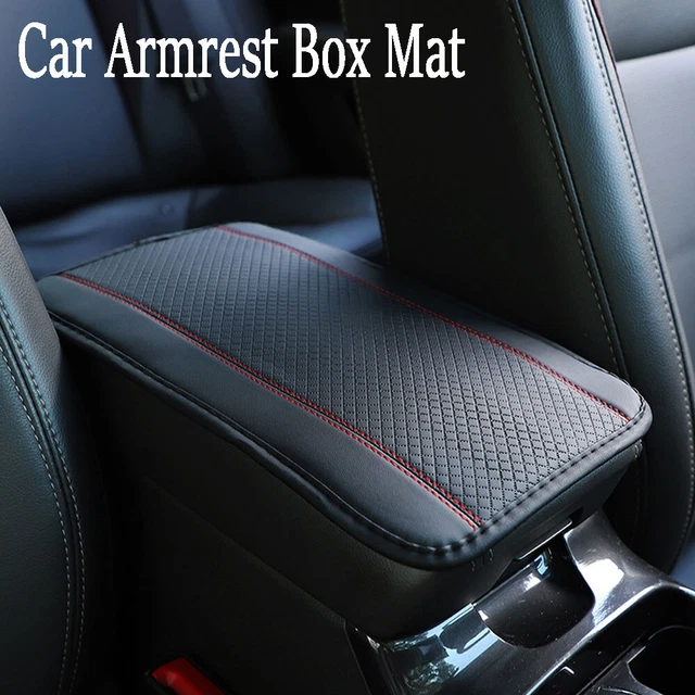 1x Car Armrest Box Pad Center Console Protector Cover Accessories Black&Red