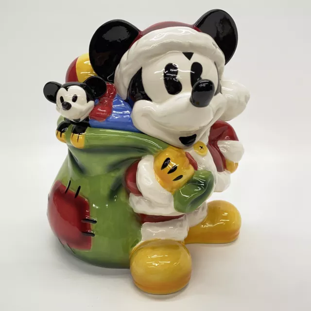 VINTAGE WALT DISNEY JC Penny Mickey Mouse Christmas Cookie Jar Santa