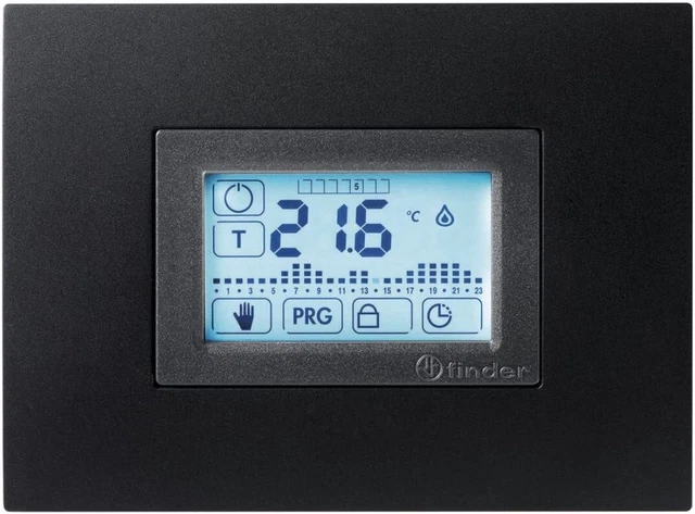 Thermostat Programmable Numérique Encastrable Hebdomadaire Tactile Noir Finder