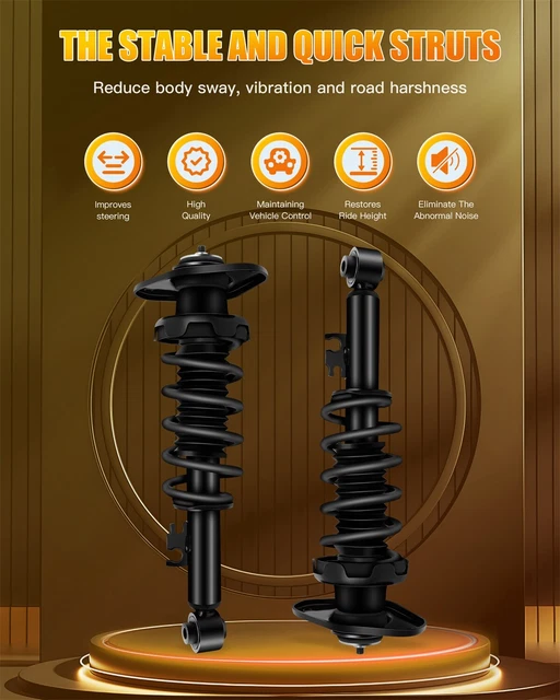 Mini Cooper Rear Struts FOR 2002-2008 MINI Cooper Rear Complete Struts & Shocks Coil Springs ...