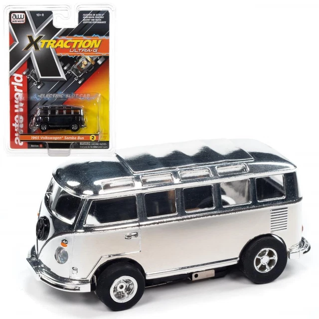 AUTO WORLD X-Traction 65 VW Bus☆HOスロットカー Auto World 1965 VW Samba Bus (Chrome) X-Traction HO Slot Car