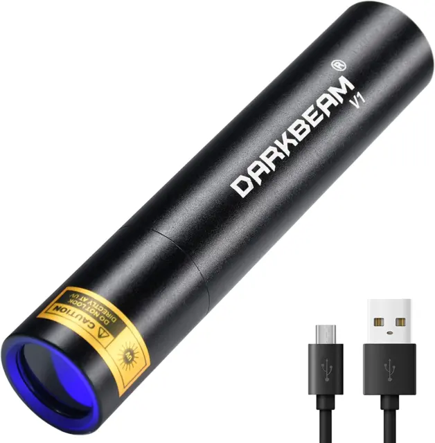 DARKBEAM V1 Torcia UV 365Nm USB Ricaricabile LED, Lampada Di Wood Portatile, Luc