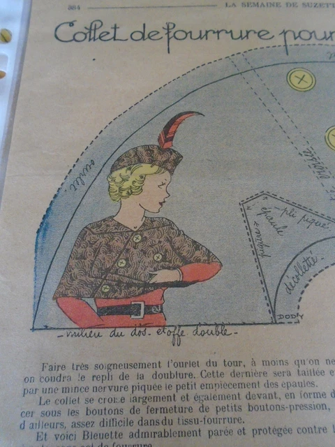 Patron Ancien De Costume élégant Pour Poupée 34cm - Reproduction Magazine 1880