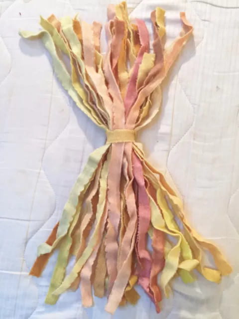 Bundled Hand-Dyed Wool Selvedges for Crafts, Prodding, Braiding Rugs #2