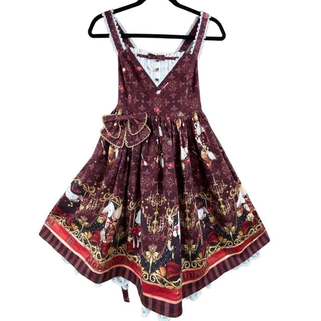 Westeros Armoire Bunnies in Pokerland Lolita Jumper Dress Size S Gothic Vintage Westeros Armoire Bunnies in Pokerland Lolita Jumper Dress Size S Gothic Vintage