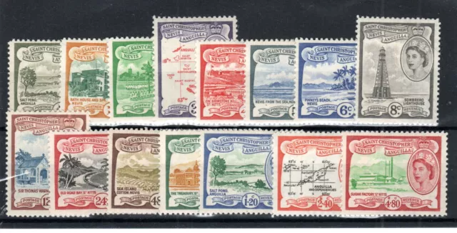 St Christopher, Nevis Und Anguilla 1954-63 Set Sg 106a-18 MH