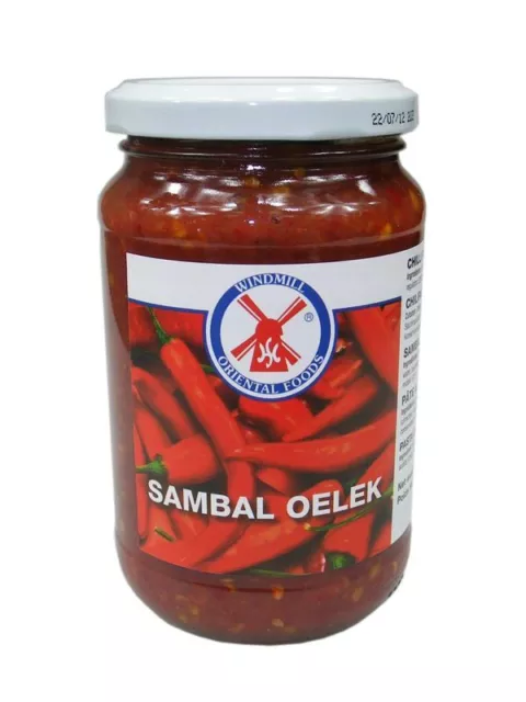 Confezione da 12 - MULINO A VENTO Sambal Oelek (12x 370 g) | peperoncino | pasta di peperoncino KV