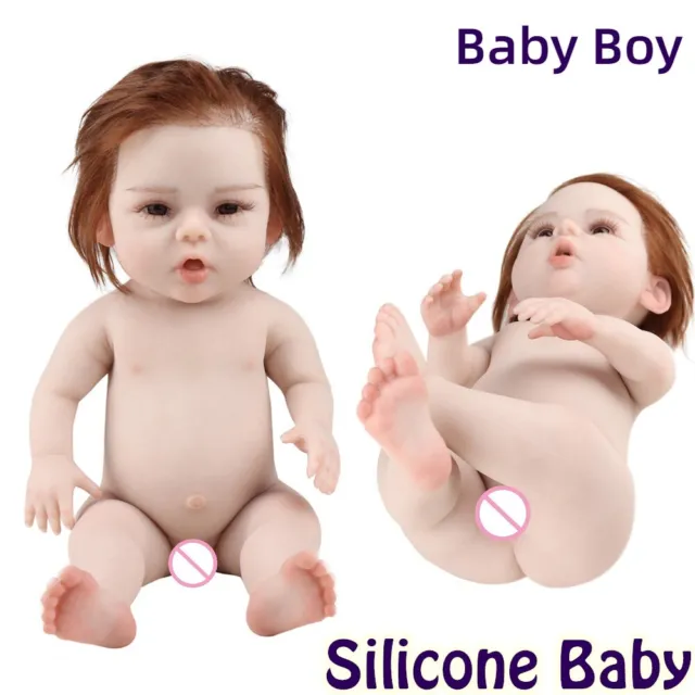 Silicone Baby Boy Rebirth Doll Newborn Baby Toy Kids Gift Joint Positioning 47cm