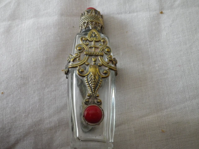 Pendentif Médaillon Flacon De Parfum En Nacre - Coquillage, Occasion Porté - Bijou Romantique