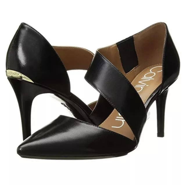 CALVIN KLEIN GINOSTRA Nappa Black Heels Size 9.5M New in Box 62.94 PicClick UK