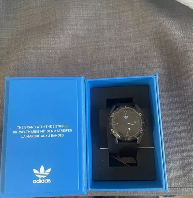 Adidas Edition 2 Stainless BLACK steel Watch Blk Silicone Brand New #890/999