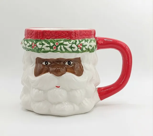 Christmas Sculpted Santa Claus Coffee Tea Mug Cup 16 Oz Ceramic Glossy Finish
