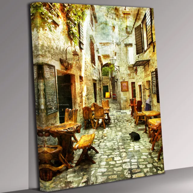 Italian Street Scene Canvas Wall Art Picture Print