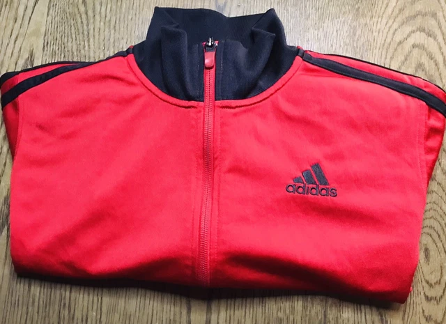 Top track ragazzo/ragazza/donna Adidas rosso/nero taglia L 14/16 anni- 6-8 donna PTP 20