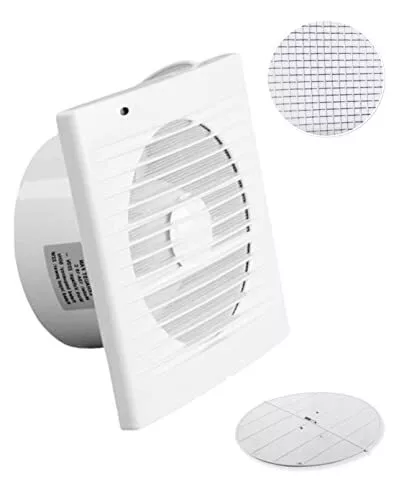 IN-OV_100mm Ventilateur Extracteur d'Air + Clapet Anti-Retour + Moustiquaire Int