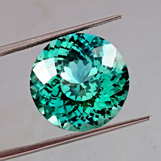 AAA 9.40 Ct+ Natural Ceylon Green Blue  Parti Sapphire Loose Round Cut Gemstone
