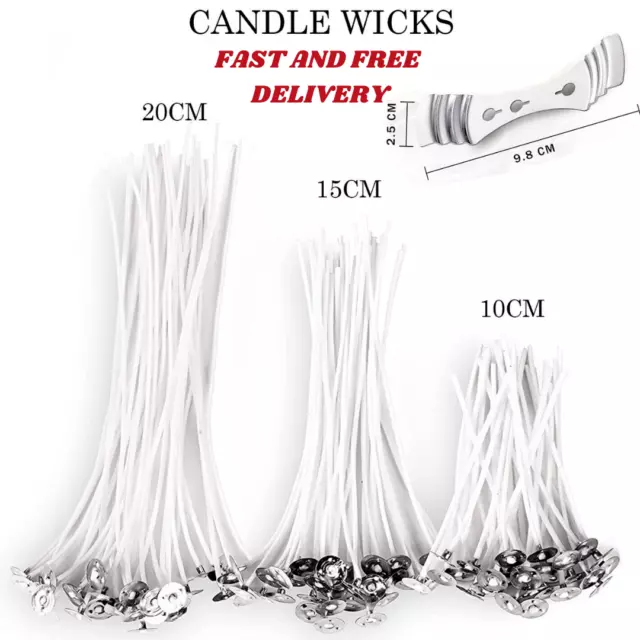Pre Waxed Candle Wicks With Sustainers Long Tabbed For Candle Making Craft