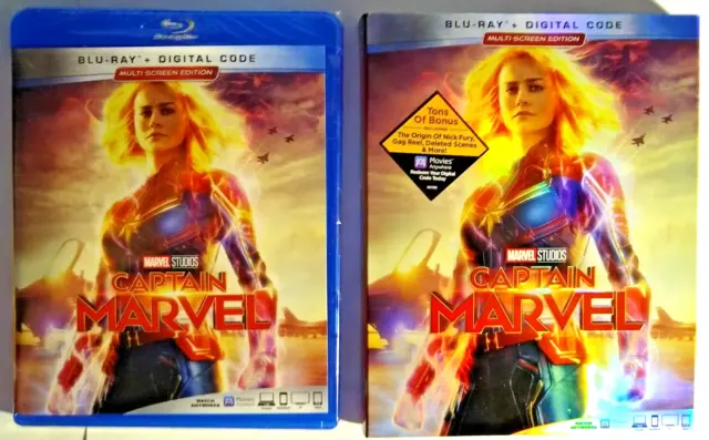 Captain Marvel, Blu-ray, Digital, Slip Cover, Bonus Materials, Multi Screen